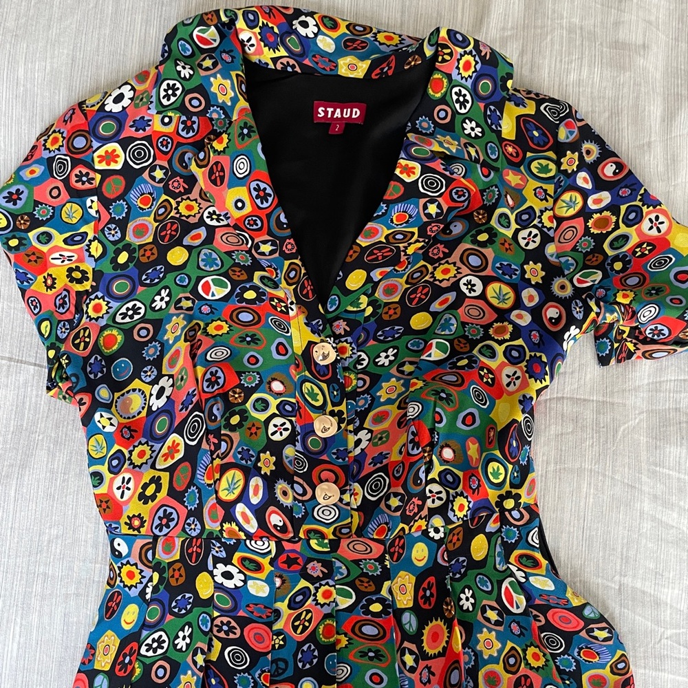 Staud psychedelic floral midi dress!